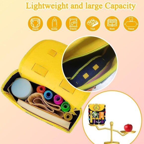 Toddlers with Buckles and Zippers, Montessori Sensory Toys, LearningActivity1Bag - Picture 4 of 11